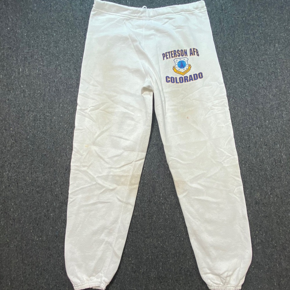 Artex Sweatpants XL Mens White Vintage Peterson AFB‎ Space Command Colorado USA